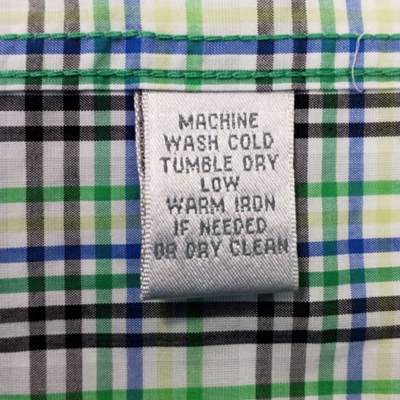 Martin The Club Shirt Green Blue White Plaid Long Sleeve Button Up Shirt Mens XL - Picture 10 of 11